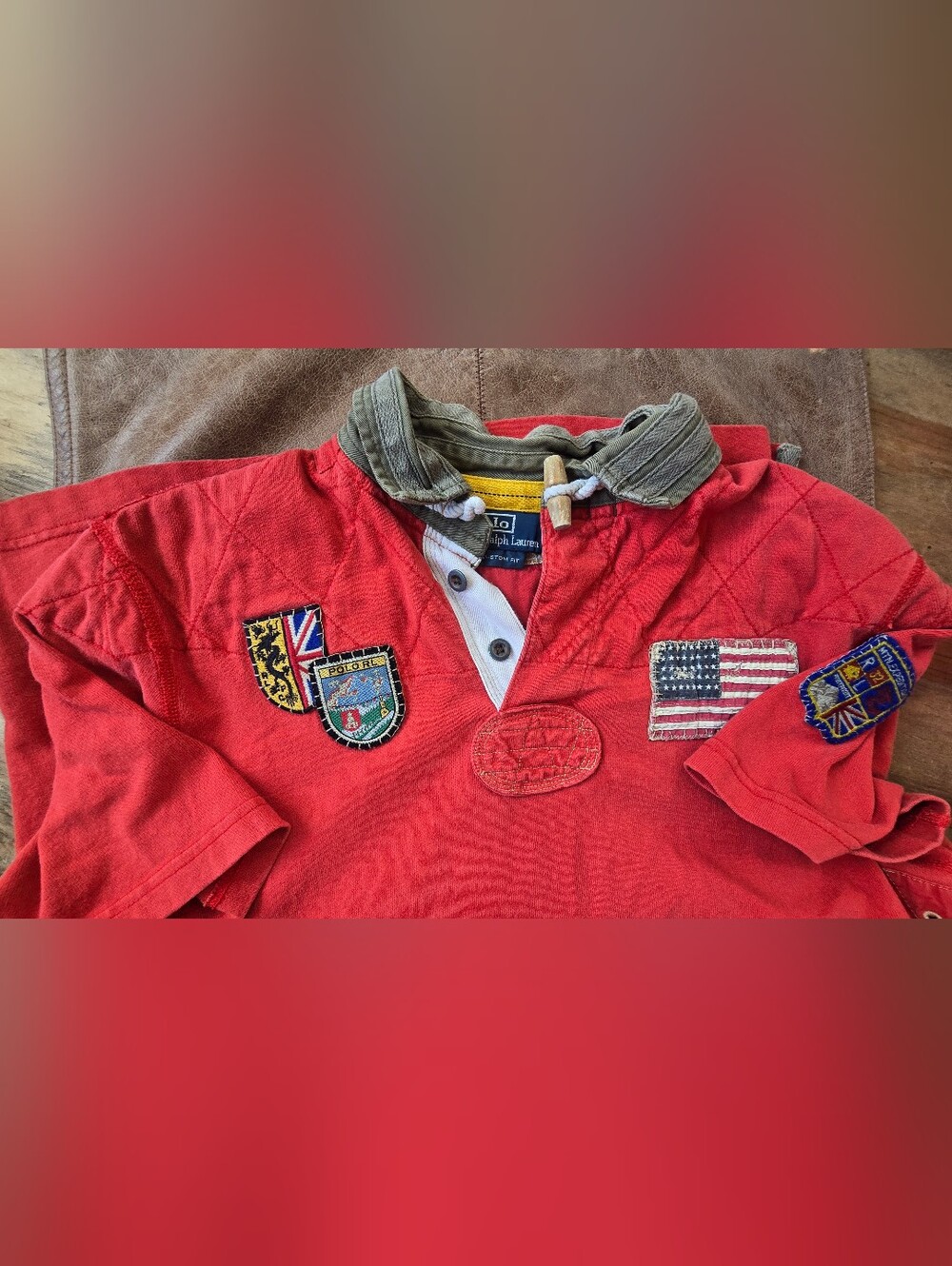 Ralph Lauren Polo Shirt Size L Mountain Expedition Rugby Patch Flag fashion tops